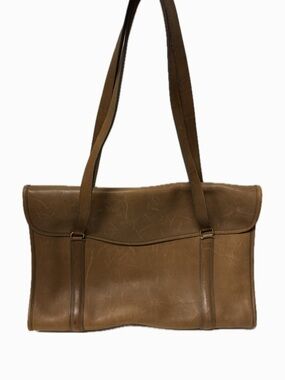 RARE Vintage Coach Envelope Portfolio Laptop Tote Brown Leather Bag